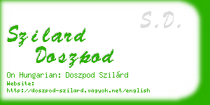 szilard doszpod business card