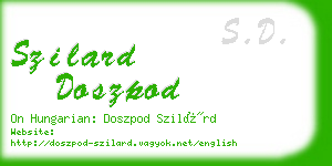szilard doszpod business card